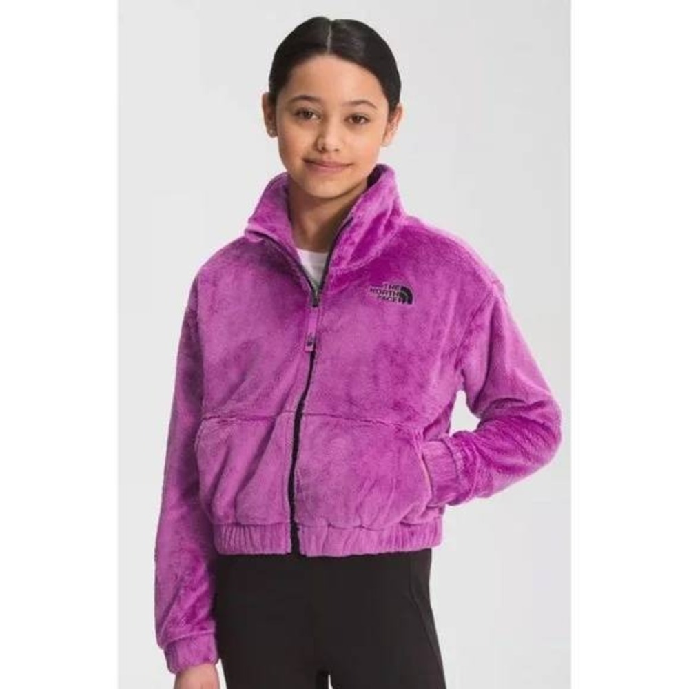 The North Face Girls Purple Osolita Full Zip Youth Plush Jacket Large 14 16 Soft